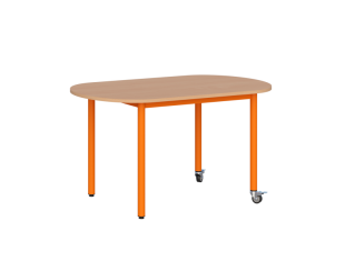 Stolik mobilny szkolno-przedszkolny, blat owalny 1200x700 (Nr 4, 5, 6)