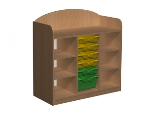 Regał przedszkolny z pojemnikami Primo 166